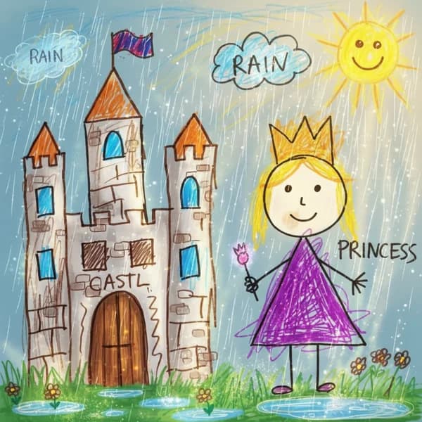 Magical fantasy princess and castle