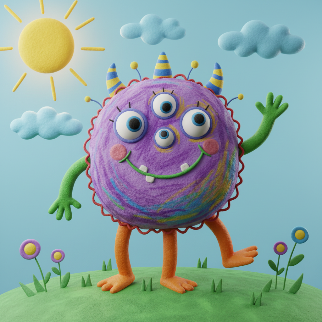 3D rendered fluffy cute creature